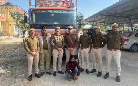 ट्रक में कपास की खल के आड़ में परिवहन किया जा रहा 36 क्विटंल से अधिक डोडा चूरा जप्त