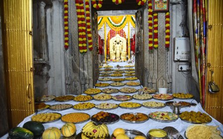 सर्व सिद्धि राज योग पर भजन गंगा के साथ अर्पण किया चारभुजा नाथ के छप्पन भोग 