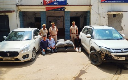 ब्रेजा कर से 91 किलो डोडा चूरा जप्त तीन गिरफ्तार