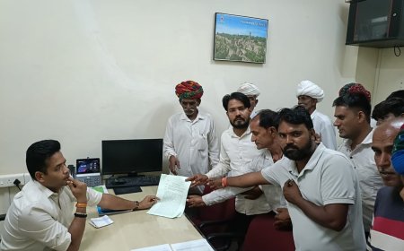 खनिज लीज निरस्त कराने की मांग को लेकर काठोड़िया ग्रामवासियों ने सौंपा ज्ञापन