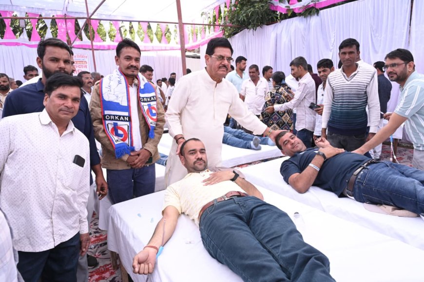 स्व. हरीश आंजना की 16वीं पुण्य स्मृति पर विशाल रक्तदान शिविर सम्पन्न