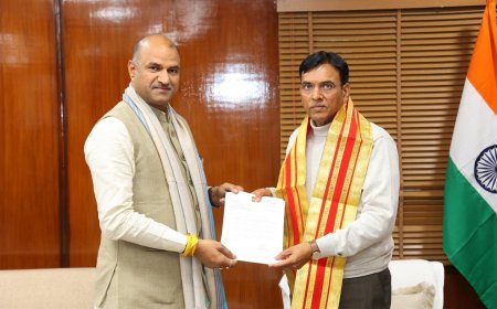 चित्तौड़गढ़ सांसद सी.पी. जोशी ने केंद्रीय मंत्रियों शिवराज सिंह चौहान व मनसुख भाई मांडविया से की भेंट