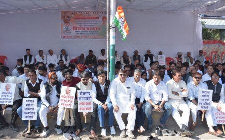 मनरेगा को कमजोर करने की साजिश के खिलाफ कांग्रेस का शांतिपूर्ण विरोध प्रदर्शन