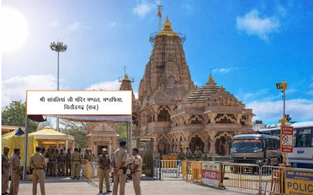 सांवलियाजी मंदिर, मंडफिया में नववर्ष पर श्रद्धालुओं की भीड़ को लेकर व्यापक पुलिस बंदोबस्त