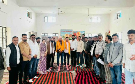 निर्माणाधीन वीर तेजा बालिका जाट छात्रावास का निरीक्षण एवं कांग्रेस जिलाध्यक्ष का स्वागत