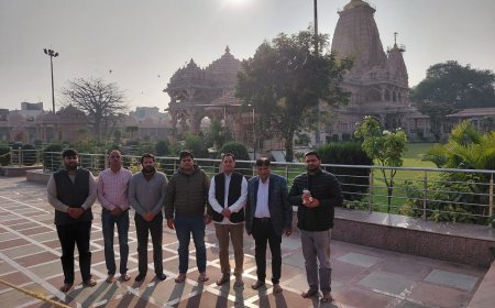 देहली प्रदेश भाजपा युवा मोर्चा के पदाधिकारियों का सांवलिया सेठ में स्वागत