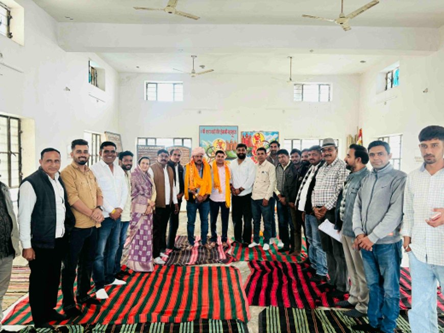 निर्माणाधीन वीर तेजा बालिका जाट छात्रावास का निरीक्षण एवं कांग्रेस जिलाध्यक्ष का स्वागत