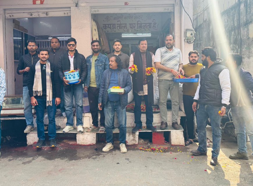 चित्तौड़ी आठम महोत्सव समिति ने किया वैष्णव बैरागी समाज की शोभायात्रा का स्वागत