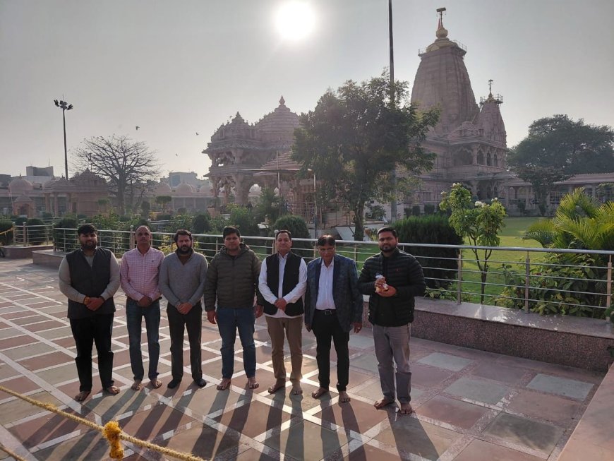 देहली प्रदेश भाजपा युवा मोर्चा के पदाधिकारियों का सांवलिया सेठ में स्वागत