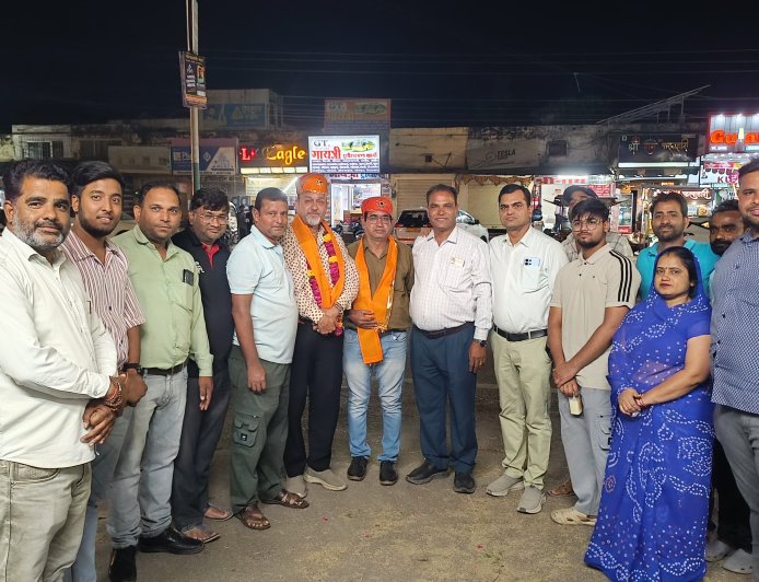 जीनगर समाज के राष्ट्रीय अध्यक्ष का चित्तौड़गढ़ में स्वागत