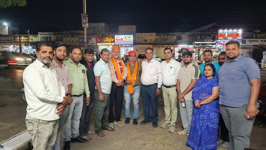 जीनगर समाज के राष्ट्रीय अध्यक्ष का चित्तौड़गढ़ में स्वागत