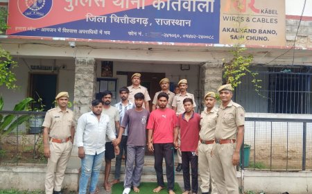द्वारिका धाम  में हुई  लूट का 24 घंटे में खुलासा:  चित्तौड़गढ़ पुलिस ने 6 शातिर बदमाशों को किया गिरफ्तार